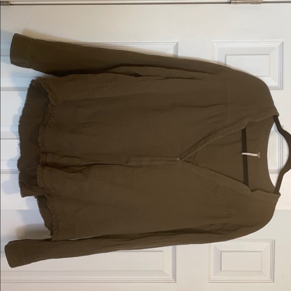 Army green free people blouse